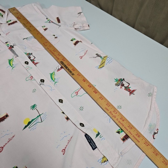 Roark Revival Jamaica Shirt Men M Pink Tropical Short Sleeve Button Up Vacation - Picture 9 of 10